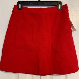 Anthropologie red skirt